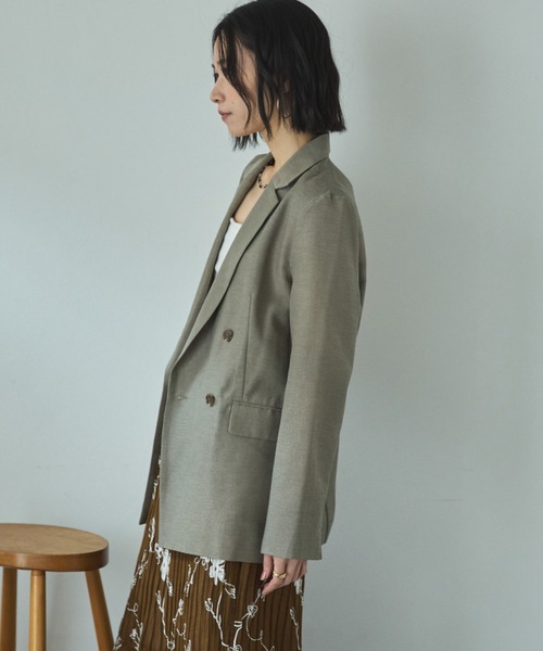 Doux archives(ドゥアルシーヴ)の「【26SS先行予約】シアーテーラードジャケット(テーラードジャケット・レディース・グレー/ブラック/ベージュ・FREE)」の14枚目の写真