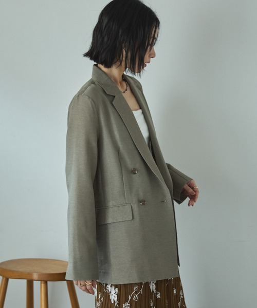 Doux archives(ドゥアルシーヴ)の「【26SS先行予約】シアーテーラードジャケット(テーラードジャケット・レディース・グレー/ブラック/ベージュ・FREE)」の16枚目の写真