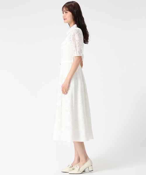 【新品】GIVENCHY  ジバンシィ レース シャツ ワンピース ホワイト セール】2026春夏新作 開襟レースシャツワンピース（ワンピース