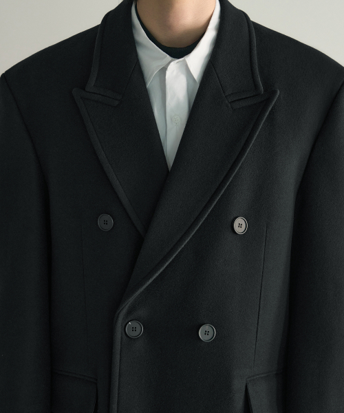 ROTEMBER（ローテンバー）の「ウールダブルチェスターコート[BLACK]（チェスターコート・メンズ・その他・MEDIUM/LARGE/X-LARGE）」の3枚目の写真
