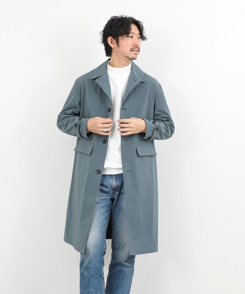NOLLEY’S(ノーリーズ)の「《ビジカジ対応》【ダントツ撥水】ステンカラーコート 26SS / ウォッシャブル / パッカブル(ステンカラーコート・メンズ・グレイッシュブルー/ライトグリーン/ベージュ/ネイビー・L/M/S)」の7枚目の写真