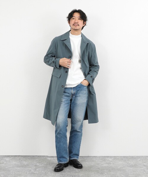 NOLLEY’S(ノーリーズ)の「《ビジカジ対応》【ダントツ撥水】ステンカラーコート 26SS / ウォッシャブル / パッカブル(ステンカラーコート・メンズ・グレイッシュブルー/ライトグリーン/ベージュ/ネイビー・L/M/S)」の11枚目の写真