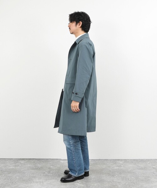 NOLLEY’S(ノーリーズ)の「《ビジカジ対応》【ダントツ撥水】ステンカラーコート 26SS / ウォッシャブル / パッカブル(ステンカラーコート・メンズ・グレイッシュブルー/ライトグリーン/ベージュ/ネイビー・L/M/S)」の12枚目の写真