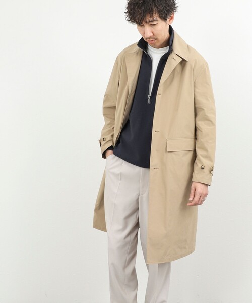 NOLLEY’S（ノーリーズ）の「《ビジカジ対応》【ダントツ撥水】ステンカラーコート 26SS（ステンカラーコート・メンズ・グレイッシュブルー/ライトグリーン/ベージュ/ネイビー・L/M/S）」の6枚目の写真