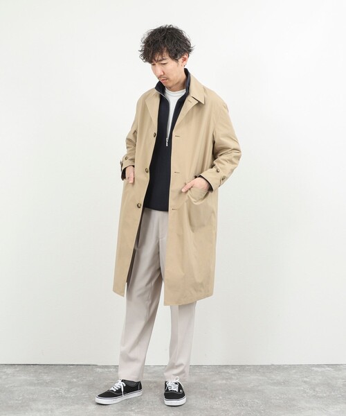 NOLLEY’S（ノーリーズ）の「《ビジカジ対応》【ダントツ撥水】ステンカラーコート 26SS（ステンカラーコート・メンズ・グレイッシュブルー/ライトグリーン/ベージュ/ネイビー・L/M/S）」の13枚目の写真