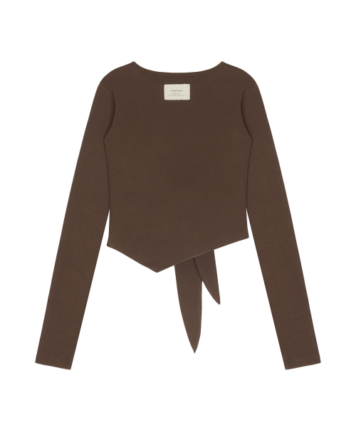 LARTIGENT(ラーティゼン)の「L20 TIED LONG SLEEVE(BROWN)(Tシャツ/カットソー・レディース・その他・FREE)」の2枚目の写真