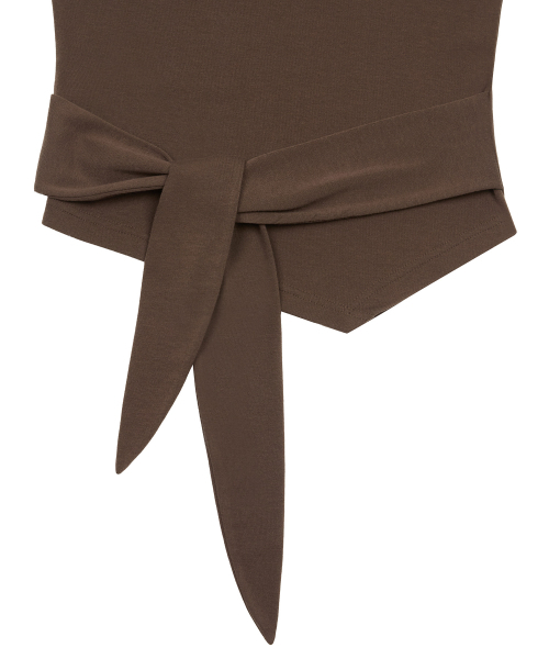 LARTIGENT(ラーティゼン)の「L20 TIED LONG SLEEVE(BROWN)(Tシャツ/カットソー・レディース・その他・FREE)」の4枚目の写真
