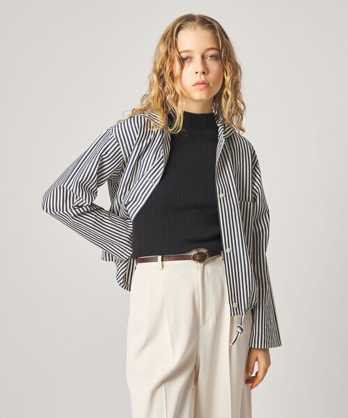 Steven Alan（スティーブンアラン）の「＜Steven Alan＞ボトルネック ハーフスリーブ ニット（ニット/セーター・レディース・オフホワイト/ナチュラル/ダークグレー・FREE）」の4枚目の写真