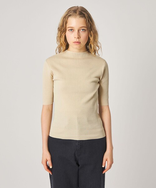 Steven Alan（スティーブンアラン）の「＜Steven Alan＞ボトルネック ハーフスリーブ ニット（ニット/セーター・レディース・オフホワイト/ナチュラル/ダークグレー・FREE）」の5枚目の写真