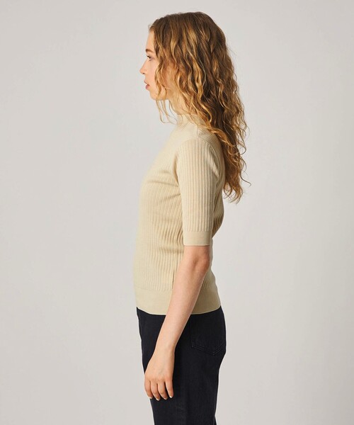 Steven Alan（スティーブンアラン）の「＜Steven Alan＞ボトルネック ハーフスリーブ ニット（ニット/セーター・レディース・オフホワイト/ナチュラル/ダークグレー・FREE）」の6枚目の写真