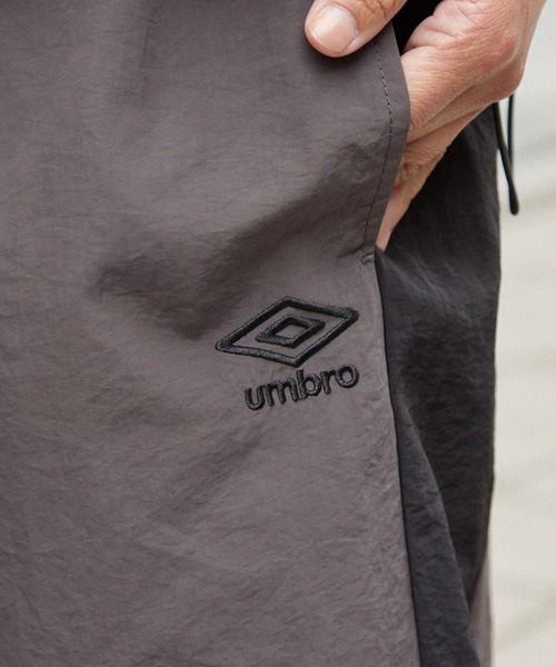 UMBRO/アンブロ 別注 配色ライン ドロスト ロゴ刺繍 ワイドストレート