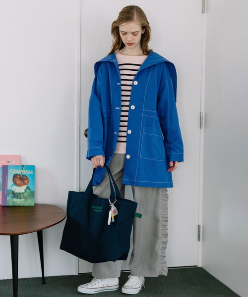 POU DOU DOU（プードゥドゥ）の「フードファスナーカバーオール（その他アウター・レディース・ブルー/ブラック/インディゴブルー・3）」の15枚目の写真