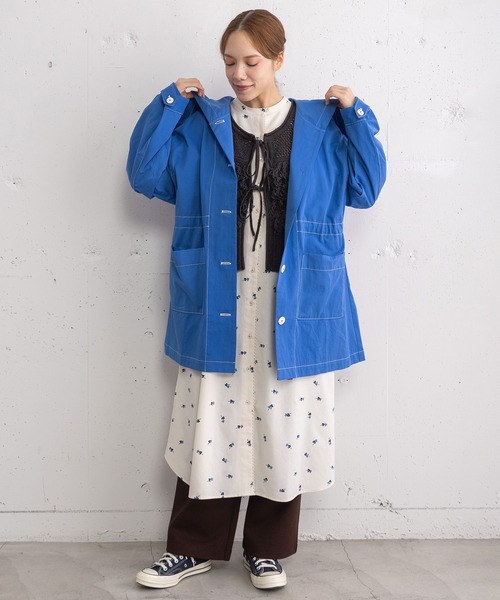 POU DOU DOU（プードゥドゥ）の「フードファスナーカバーオール（その他アウター・レディース・ブルー/ブラック/インディゴブルー・3）」の19枚目の写真