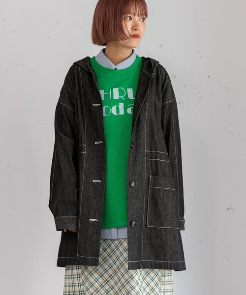 POU DOU DOU（プードゥドゥ）の「フードファスナーカバーオール（その他アウター・レディース・ブルー/ブラック/インディゴブルー・3）」の9枚目の写真