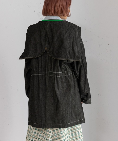 POU DOU DOU（プードゥドゥ）の「フードファスナーカバーオール（その他アウター・レディース・ブルー/ブラック/インディゴブルー・3）」の11枚目の写真