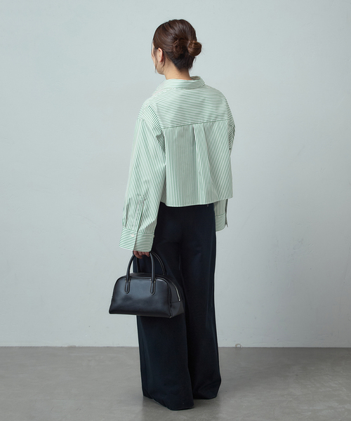 JOURNAL STANDARD(ジャーナルスタンダード)の「ハイカウントコットンクロップドシャツ(シャツ/ブラウス・レディース・コバルトブルー/ホワイト/グリーン・FREE)」の5枚目の写真
