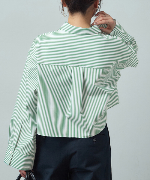 JOURNAL STANDARD(ジャーナルスタンダード)の「ハイカウントコットンクロップドシャツ(シャツ/ブラウス・レディース・コバルトブルー/ホワイト/グリーン・FREE)」の7枚目の写真