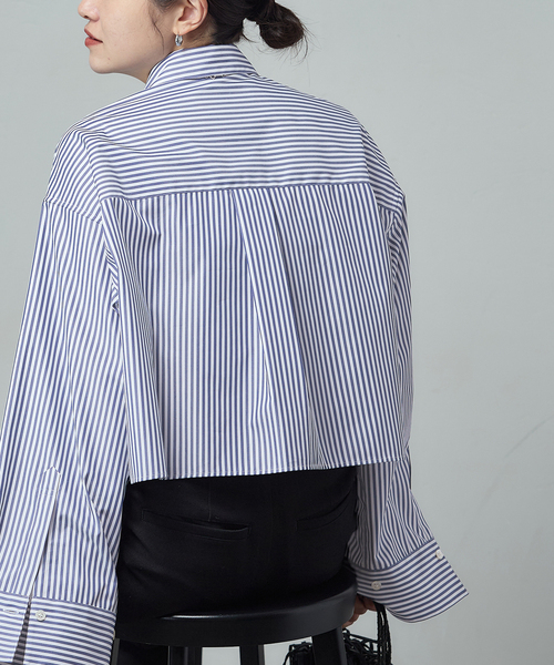 JOURNAL STANDARD(ジャーナルスタンダード)の「ハイカウントコットンクロップドシャツ(シャツ/ブラウス・レディース・コバルトブルー/ホワイト/グリーン・FREE)」の12枚目の写真