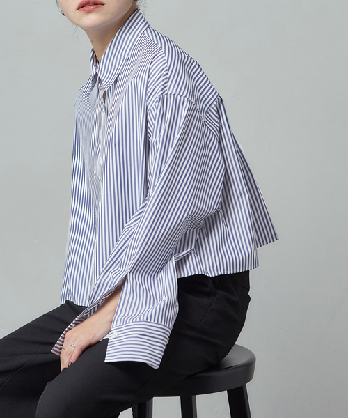 JOURNAL STANDARD(ジャーナルスタンダード)の「ハイカウントコットンクロップドシャツ(シャツ/ブラウス・レディース・コバルトブルー/ホワイト/グリーン・FREE)」の15枚目の写真