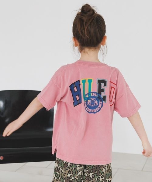 BAYFLOW（ベイフロー）の「[USED加工で柔らかい☆綿100%]SNOWカレッジロゴT(KIDS)（Tシャツ/カットソー・キッズ・オフホワイト/イエロー/ネイビー/ピンク・140cm/130cm/120cm/110cm/150cm）」の4枚目の写真