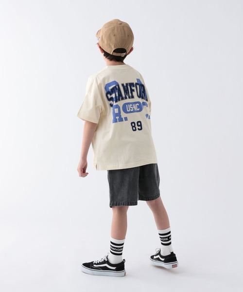 BAYFLOW（ベイフロー）の「[USED加工で柔らかい☆綿100%]SNOWカレッジロゴT(KIDS)（Tシャツ/カットソー・キッズ・オフホワイト/イエロー/ネイビー/ピンク・140cm/130cm/120cm/110cm/150cm）」の16枚目の写真
