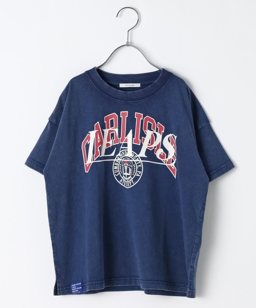 BAYFLOW（ベイフロー）の「[USED加工で柔らかい☆綿100%]SNOWカレッジロゴT(KIDS)（Tシャツ/カットソー・キッズ・オフホワイト/イエロー/ネイビー/ピンク・140cm/130cm/120cm/110cm/150cm）」の9枚目の写真