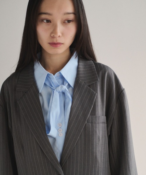 SOYEN（ソイエン）の「シングルラウンドテーラードジャケット/セットアップ可（テーラードジャケット・レディース・グレー/チャコール・F）」の7枚目の写真