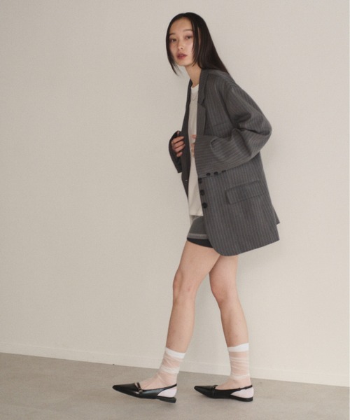 SOYEN（ソイエン）の「シングルラウンドテーラードジャケット/セットアップ可（テーラードジャケット・レディース・グレー/チャコール・F）」の4枚目の写真