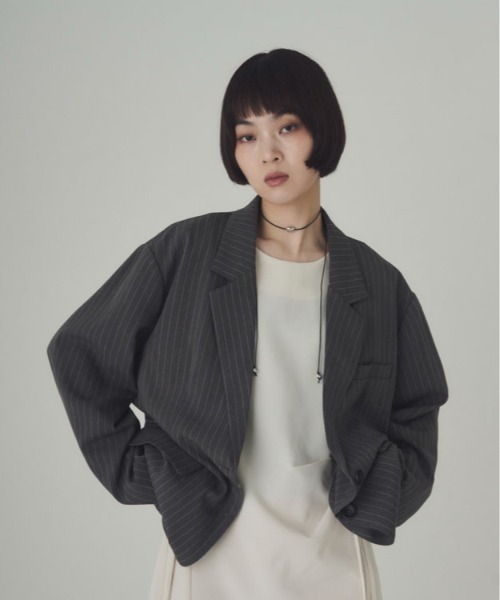 SOYEN(ソイエン)の「シングルラウンドテーラードジャケット/セットアップ可(テーラードジャケット・レディース・グレー/チャコール・F)」の13枚目の写真