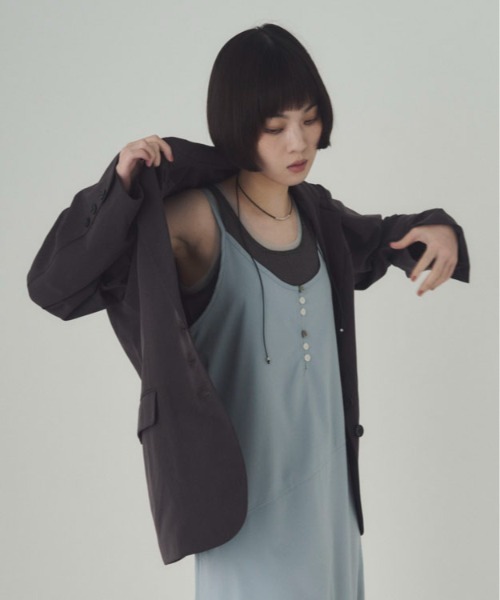 SOYEN(ソイエン)の「シングルラウンドテーラードジャケット/セットアップ可(テーラードジャケット・レディース・グレー/チャコール・F)」の10枚目の写真