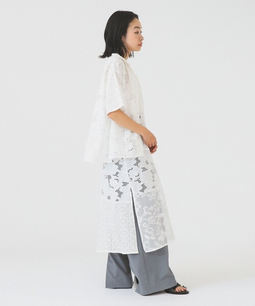 Ray BEAMS（レイビームス）の「レース パッチワーク キャミ ワンピース（ワンピース・レディース・ブラック/オフホワイト・ONE SIZE）」の3枚目の写真