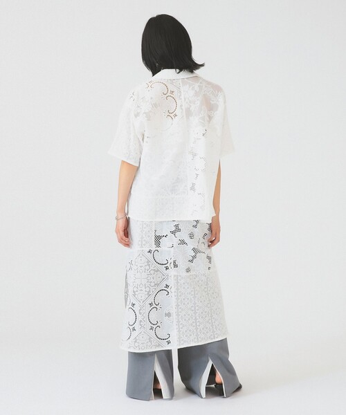 Ray BEAMS（レイビームス）の「レース パッチワーク キャミ ワンピース（ワンピース・レディース・ブラック/オフホワイト・ONE SIZE）」の4枚目の写真