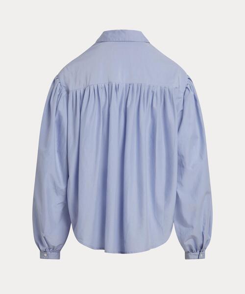 POLO RALPH LAUREN(ポロ ラルフ ローレン)の「プリーテッド コットンシルク シャツ(シャツ/ブラウス・レディース・ブルー・XXS/XS/L/M/S)」の2枚目の写真