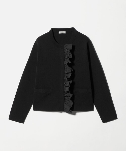 green label relaxing（グリーンレーベルリラクシング）の「フロント フリル ニット カーディガン（カーディガン/ボレロ・レディース・ネイビー/ブラウン系・FREE）」の21枚目の写真