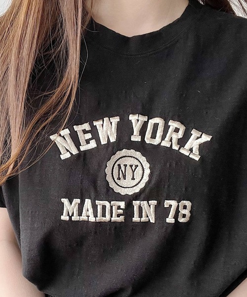 Nana（ナナ）の「刺繍ロゴTシャツ（Tシャツ/カットソー・レディース・ホワイト/ブラック・FREE）」の6枚目の写真