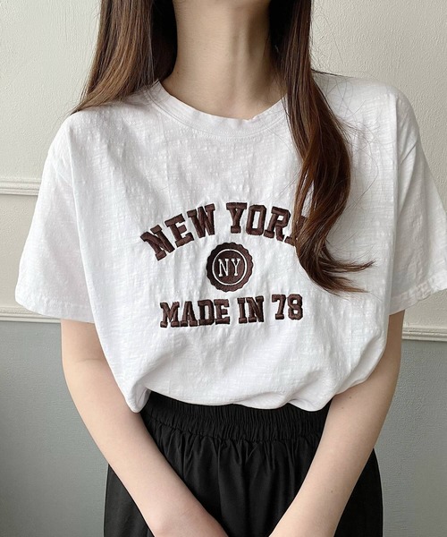 Nana（ナナ）の「刺繍ロゴTシャツ（Tシャツ/カットソー・レディース・ホワイト/ブラック・FREE）」の9枚目の写真