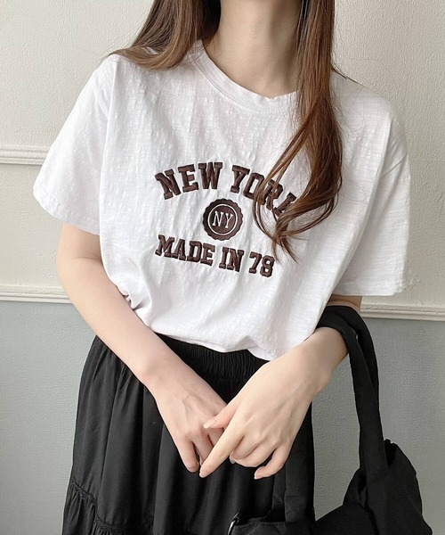 Nana（ナナ）の「刺繍ロゴTシャツ（Tシャツ/カットソー・レディース・ホワイト/ブラック・FREE）」の10枚目の写真