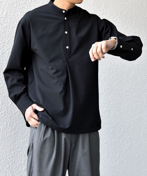 SHIPS any（シップス エニィ）の「SHIPS any:〈吸水速乾〉Rapidry バンドスキッパー スピンドル プルオーバー シャツ(セットアップ対応)◇（シャツ/ブラウス・メンズ・ベージュ/ブラック/グレー/ネイビー・SMALL/LARGE/MEDIUM）」の2枚目の写真