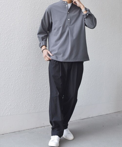 SHIPS any（シップス エニィ）の「SHIPS any:〈吸水速乾〉Rapidry バンドスキッパー スピンドル プルオーバー シャツ(セットアップ対応)◇（シャツ/ブラウス・メンズ・ベージュ/ブラック/グレー/ネイビー・SMALL/LARGE/MEDIUM）」の5枚目の写真