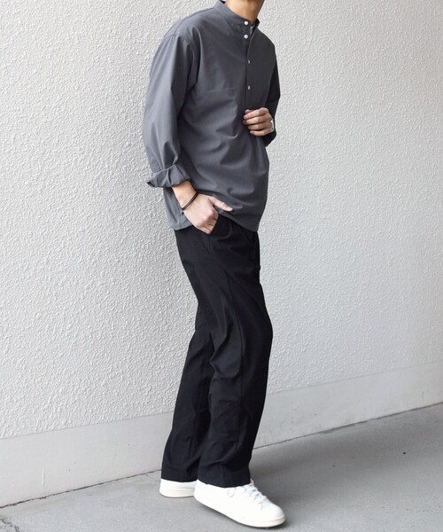 SHIPS any（シップス エニィ）の「SHIPS any:〈吸水速乾〉Rapidry バンドスキッパー スピンドル プルオーバー シャツ(セットアップ対応)◇（シャツ/ブラウス・メンズ・ベージュ/ブラック/グレー/ネイビー・SMALL/LARGE/MEDIUM）」の6枚目の写真