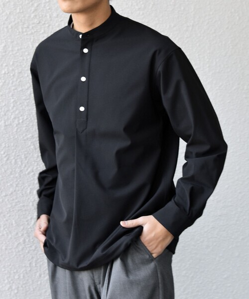 SHIPS any（シップス エニィ）の「SHIPS any:〈吸水速乾〉Rapidry バンドスキッパー スピンドル プルオーバー シャツ(セットアップ対応)◇（シャツ/ブラウス・メンズ・ベージュ/ブラック/グレー/ネイビー・SMALL/LARGE/MEDIUM）」の13枚目の写真