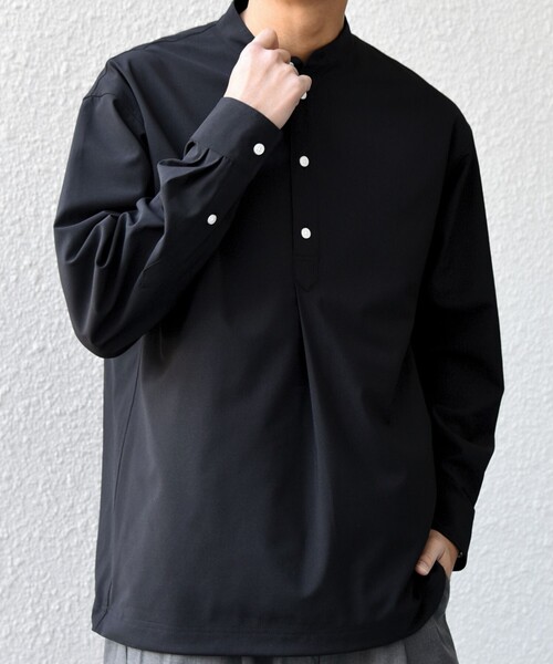 SHIPS any（シップス エニィ）の「SHIPS any:〈吸水速乾〉Rapidry バンドスキッパー スピンドル プルオーバー シャツ(セットアップ対応)◇（シャツ/ブラウス・メンズ・ベージュ/ブラック/グレー/ネイビー・SMALL/LARGE/MEDIUM）」の14枚目の写真