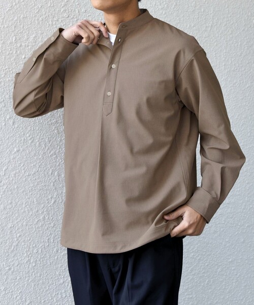 SHIPS any（シップス エニィ）の「SHIPS any:〈吸水速乾〉Rapidry バンドスキッパー スピンドル プルオーバー シャツ(セットアップ対応)◇（シャツ/ブラウス・メンズ・ベージュ/ブラック/グレー/ネイビー・SMALL/LARGE/MEDIUM）」の18枚目の写真