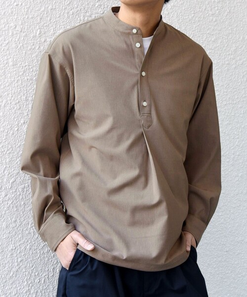 SHIPS any（シップス エニィ）の「SHIPS any:〈吸水速乾〉Rapidry バンドスキッパー スピンドル プルオーバー シャツ(セットアップ対応)◇（シャツ/ブラウス・メンズ・ベージュ/ブラック/グレー/ネイビー・SMALL/LARGE/MEDIUM）」の19枚目の写真