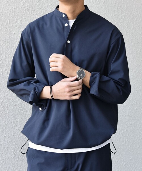 SHIPS any（シップス エニィ）の「SHIPS any:〈吸水速乾〉Rapidry バンドスキッパー スピンドル プルオーバー シャツ(セットアップ対応)◇（シャツ/ブラウス・メンズ・ベージュ/ブラック/グレー/ネイビー・SMALL/LARGE/MEDIUM）」の22枚目の写真