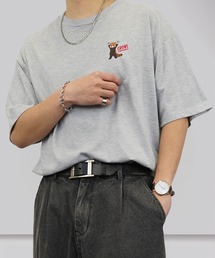 ワイド半袖Tシャツ ワンポイント刺繍