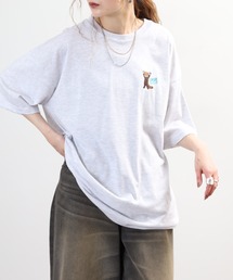 ワイド半袖Tシャツ ワンポイント刺繍