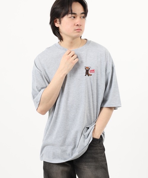 FUNALIVE（ファンアライブ）の「ワイド半袖Tシャツ ワンポイント刺繍（Tシャツ/カットソー・メンズ・杢グレー/ホワイト系3/ダークグリーン/ブラック系2/ブラック系3/ホワイト/ホワイト系2/ブラック/ブラック系4/ライトイエロー系/ミント/ダークネイビー・M/LL/L）」の17枚目の写真