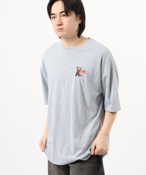 FUNALIVE（ファンアライブ）の「ワイド半袖Tシャツ ワンポイント刺繍（Tシャツ/カットソー・メンズ・杢グレー/ホワイト系3/ダークグリーン/ブラック系2/ブラック系3/ホワイト/ホワイト系2/ブラック/ブラック系4/ライトイエロー系/ミント/ダークネイビー・M/LL/L）」の18枚目の写真