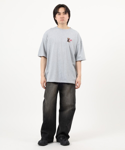 FUNALIVE（ファンアライブ）の「ワイド半袖Tシャツ ワンポイント刺繍（Tシャツ/カットソー・メンズ・杢グレー/ホワイト系3/ダークグリーン/ブラック系2/ブラック系3/ホワイト/ホワイト系2/ブラック/ブラック系4/ライトイエロー系/ミント/ダークネイビー・M/LL/L）」の19枚目の写真